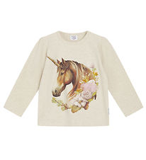 Hust and Claire Bluse - Anie - Wheat Melange m. Enhjørning Hust and Claire Bluse - Anie - Wheat Melange m. Enhjørning