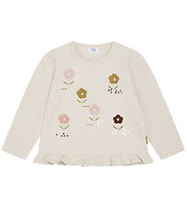 Hust and Claire Bluse - Ajna - Wheat Melange m. Blomster Hust and Claire Bluse - Ajna - Wheat Melange m. Blomster
