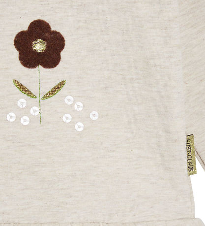 Hust and Claire Bluse - Ajna - Wheat Melange m. Blomster Hust and Claire Bluse - Ajna - Wheat Melange m. Blomster