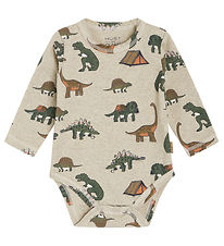 Hust and Claire Body l/æ - Buster - Beige Melange m. Dinosaurer Hust and Claire Body l/æ - Buster - Beige Melange m. Dinosaurer