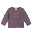 Hust and Claire Cardigan - Strik - Caren - Dark Plum m. Hulmønst Hust and Claire Cardigan - Strik - Caren - Dark Plum m. Hulmønst