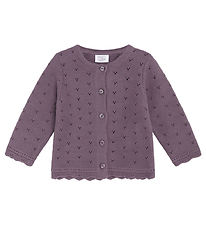 Hust and Claire Cardigan - Strik - Caren - Dark Plum m. Hulmønst Hust and Claire Cardigan - Strik - Caren - Dark Plum m. Hulmønst
