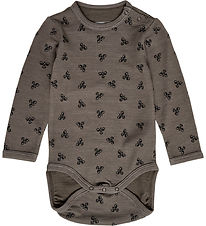 Hummel Bodysuit L/Æ - Wool - HmlBambo - Major Brown