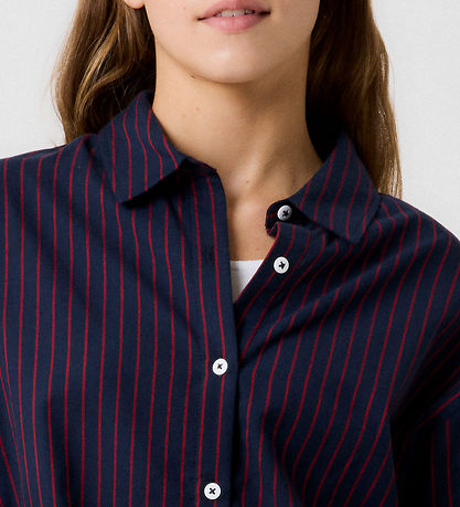 LMTD Skjorte - NlfHelle - Navy Blazer/Salsa