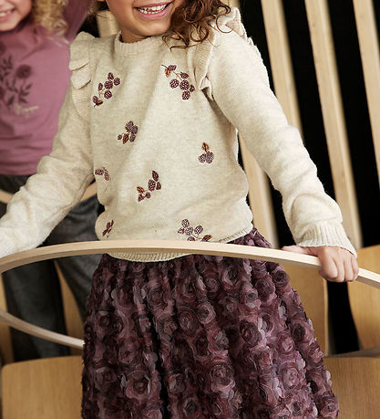 Minymo Nederdel - Mesh m. Blomster - Deco Rose