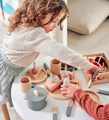 Flexa Play Køkkensæt - Gryde og Pande - Greenish/Naturalwood