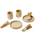 Flexa Play Service - 10 pcs - Mustard/Naturalwood