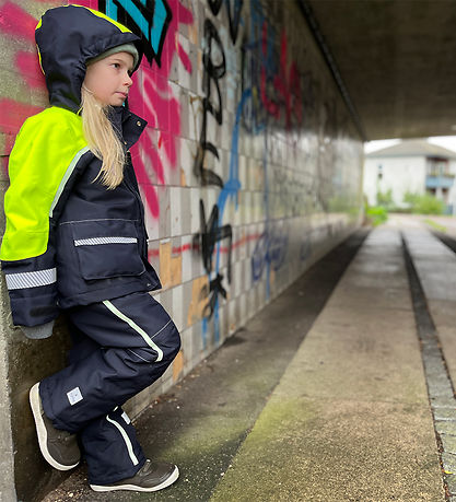 ILDHU Vinterjakke - Norly - Navy/Yellow m. Selvlysende Reflekser