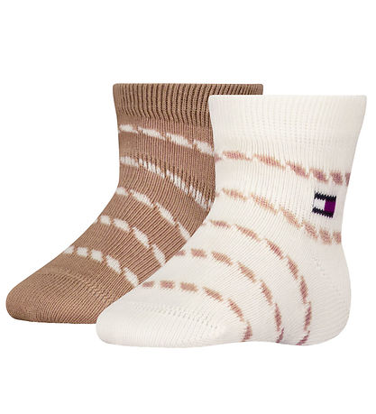 Tommy Hilfiger Strømper - Rib - 2-pak - Classic Khaki Tommy Hilfiger Strømper - Rib - 2-pak - Classic Khaki