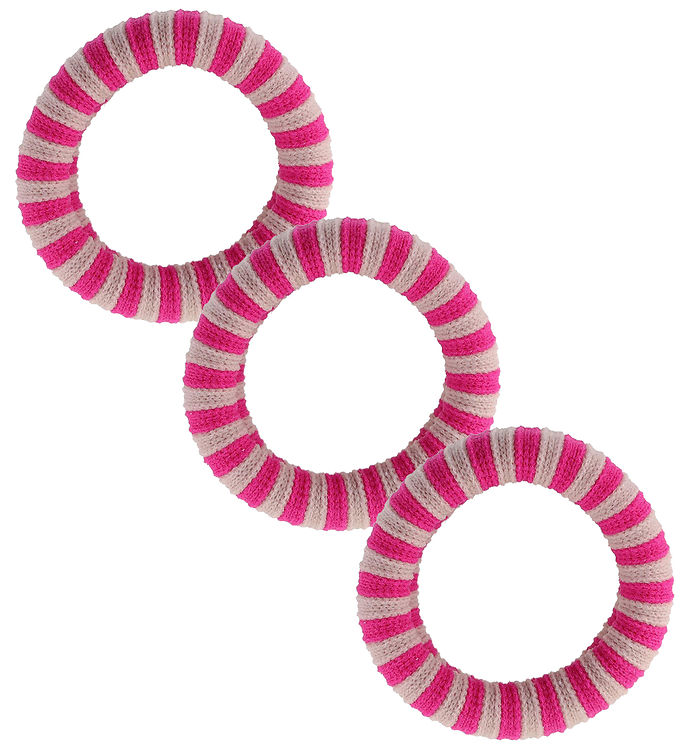 By Stær Hårelastik - 3-pak - Ea - Lyserød/Pink Stribet