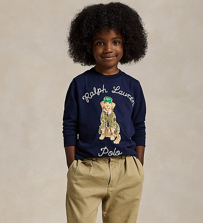 Polo Ralph Lauren Bluse - Navy m. Hund Polo Ralph Lauren Bluse - Navy m. Hund