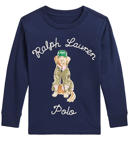 Polo Ralph Lauren Bluse - Navy m. Hund Polo Ralph Lauren Bluse - Navy m. Hund