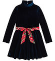 Polo Ralph Lauren Velourkjole - Navy m. Rød Polo Ralph Lauren Velourkjole - Navy m. Rød