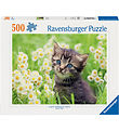 Ravensburger Puslespil - 500 Brikker - Kitten In The Meadow Ravensburger Puslespil - 500 Brikker - Kitten In The Meadow