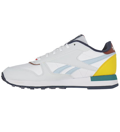 Reebok Sko - Classic Leather - Running - Moon/Navy/Rød Reebok Sko - Classic Leather - Running - Moon/Navy/Rød