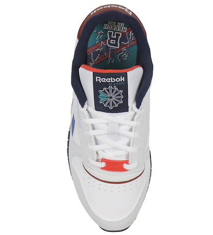 Reebok Sko - Classic Leather - Running - Moon/Navy/Rød Reebok Sko - Classic Leather - Running - Moon/Navy/Rød