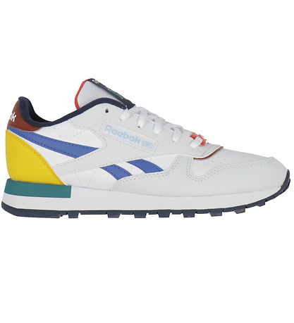 Reebok Sko - Classic Leather - Running - Moon/Navy/Rød Reebok Sko - Classic Leather - Running - Moon/Navy/Rød