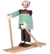 Kay Bojesen Træfigur - Skiløber Boje - Dreng 16 cm - Grøn Kay Bojesen Træfigur - Skiløber Boje - Dreng 16 cm - Grøn