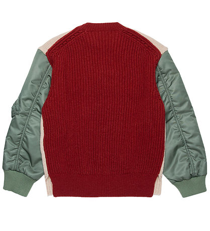 Marni Bluse - Uld/Nylon - Beige/Rød/Armygrøn