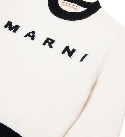 Marni Bluse - Cropped - Uld - Hvd m. Sort Marni Bluse - Cropped - Uld - Hvd m. Sort