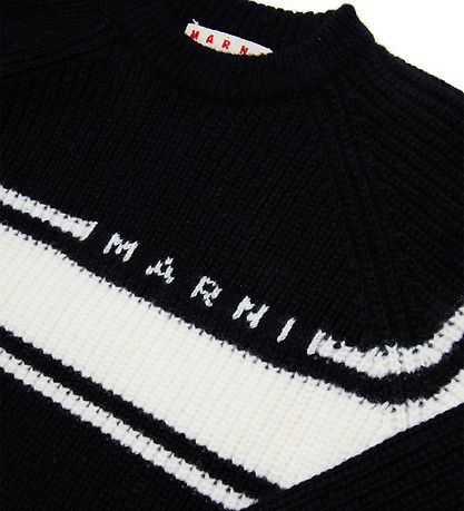 Marni Bluse - Uld - Sort m. Hvid Marni Bluse - Uld - Sort m. Hvid