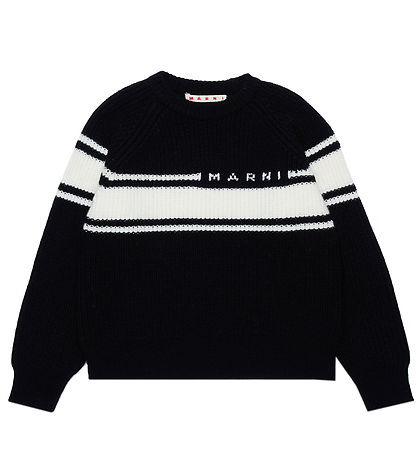 Marni Bluse - Uld - Sort m. Hvid Marni Bluse - Uld - Sort m. Hvid