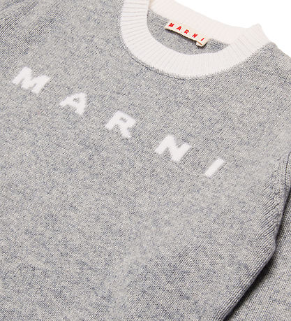 Marni Bluse - Uld - Gråmeleret m. Hvid Marni Bluse - Uld - Gråmeleret m. Hvid