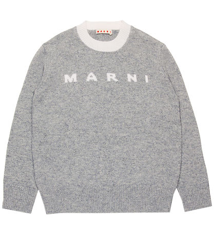 Marni Bluse - Uld - Gråmeleret m. Hvid Marni Bluse - Uld - Gråmeleret m. Hvid