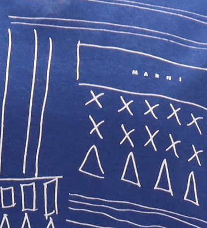 Marni T-shirt - True Blue/Hvid m. Print