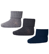 MP Strømper - 3-pak - Uld - Rib - Grey Melange MP Strømper - 3-pak - Uld - Rib - Grey Melange