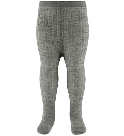 MP Strømpebukser - Uld - Rib - Juno - Grey Melange