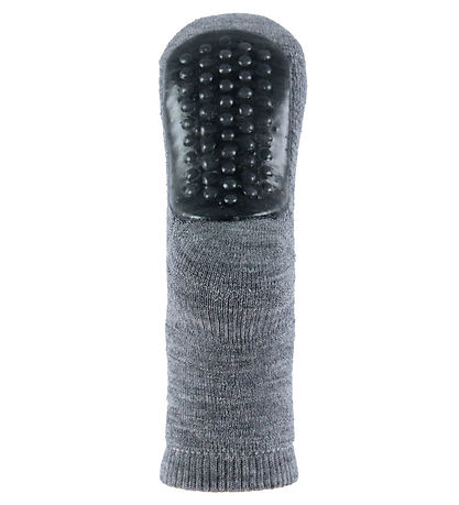 MP Strømper m. Skridsikker Bund - Uld - Grey Melange
