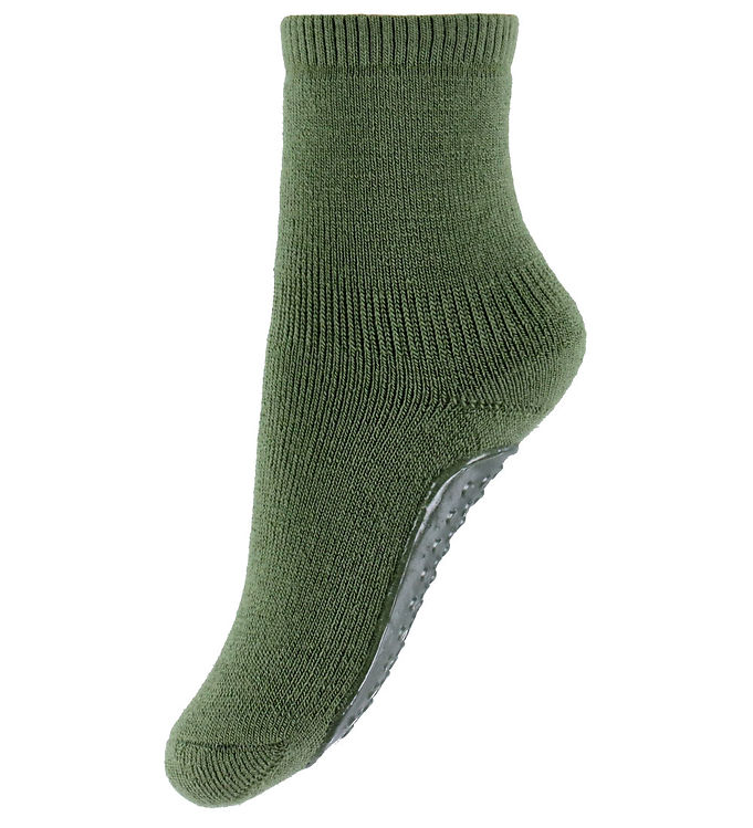 MP Strømper m. Skridsikker Bund - Uld - Olivine