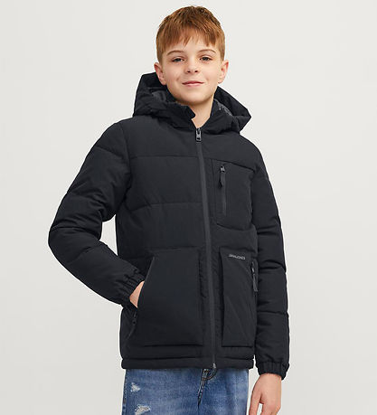 Jack & Jones Dynejakke - JJEOtto - Sort/Asphalt