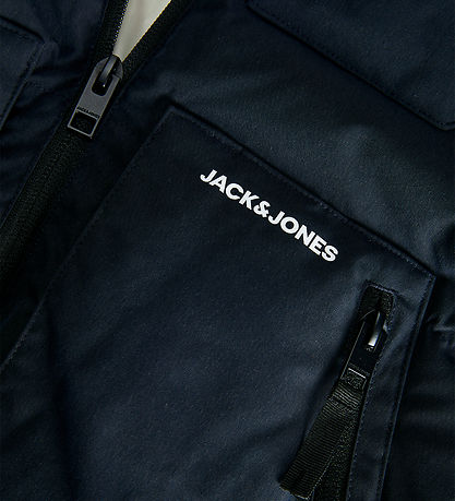 Jack & Jones Dynejakke - JJEOtto - Dark Navy/Hvid Jack & Jones Dynejakke - JJEOtto - Dark Navy/Hvid