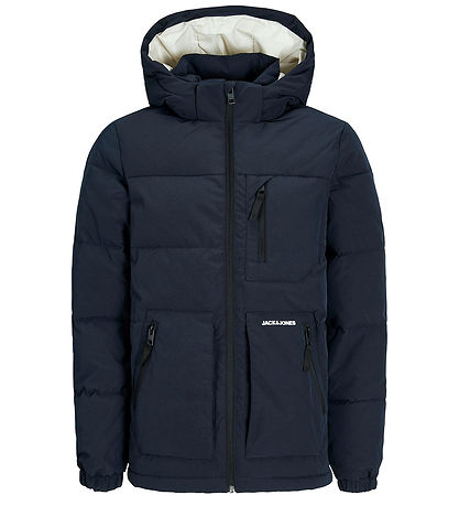 Jack & Jones Dynejakke - JJEOtto - Dark Navy/Hvid Jack & Jones Dynejakke - JJEOtto - Dark Navy/Hvid