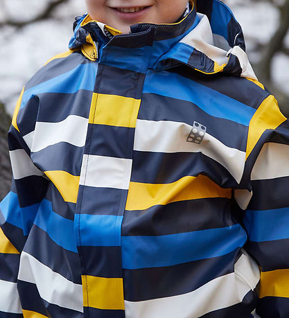 LEGO® Wear Regnjakke - PU - LWJonathan 102 - Blå m. Striber