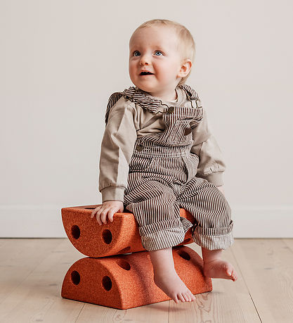 MODU Børneskammel - 4 Dele - Burnt Orange/Dusty Green