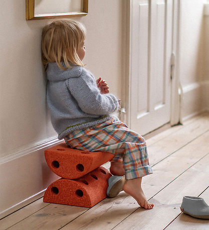 MODU Børneskammel - 4 Dele - Burnt Orange/Dusty Green