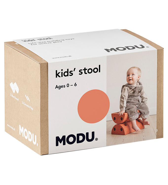 MODU Børneskammel - 4 Dele - Burnt Orange/Dusty Green