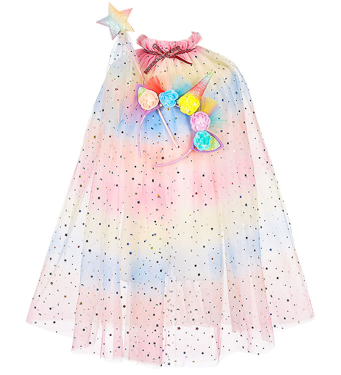 Souza Udklædning - Kappe m. Tryllestav/Horn - Unicorn - Multifar