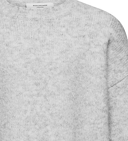 Rosemunde Bluse - Strik - Uld - Light Grey Melange