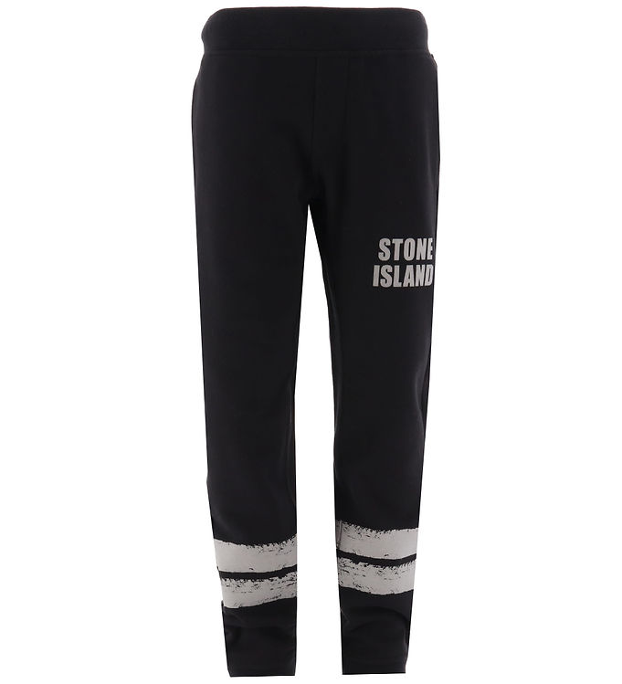 Stone Island Sweatpants - Sort m. Refleks
