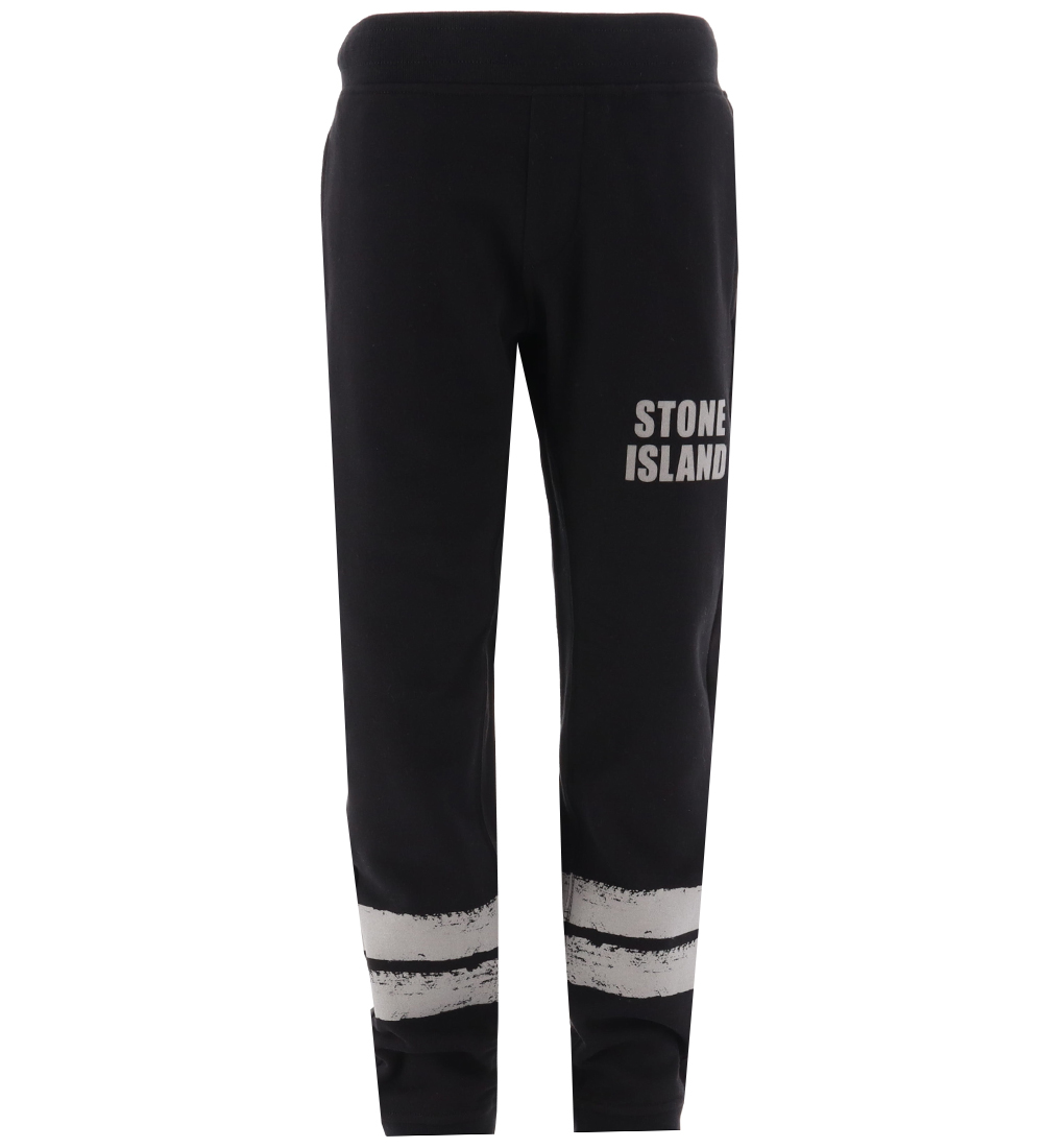 Stone Island Jogginghosen - Schwarz m. Reflektierend - Stone Island - 12 Jahre (152) - Jogginghosen