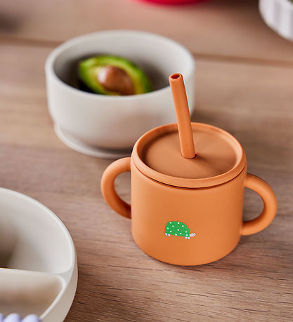 OYOY Kop m. Sugerør - Enkei Cup - Silikone - Caramel