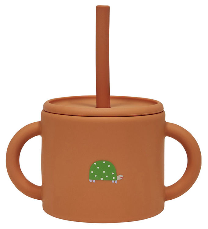 OYOY Kop m. Sugerør - Enkei Cup - Silikone - Caramel