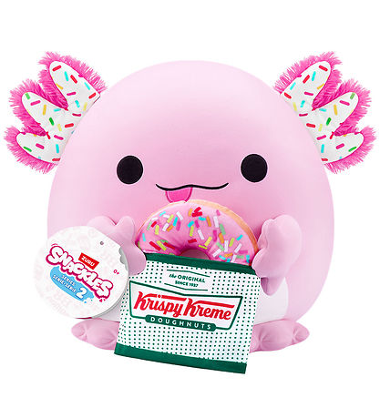 Snackles Bamse - 25 cm - Axolotlen Abbie m. Krispy Kreme Doughnu