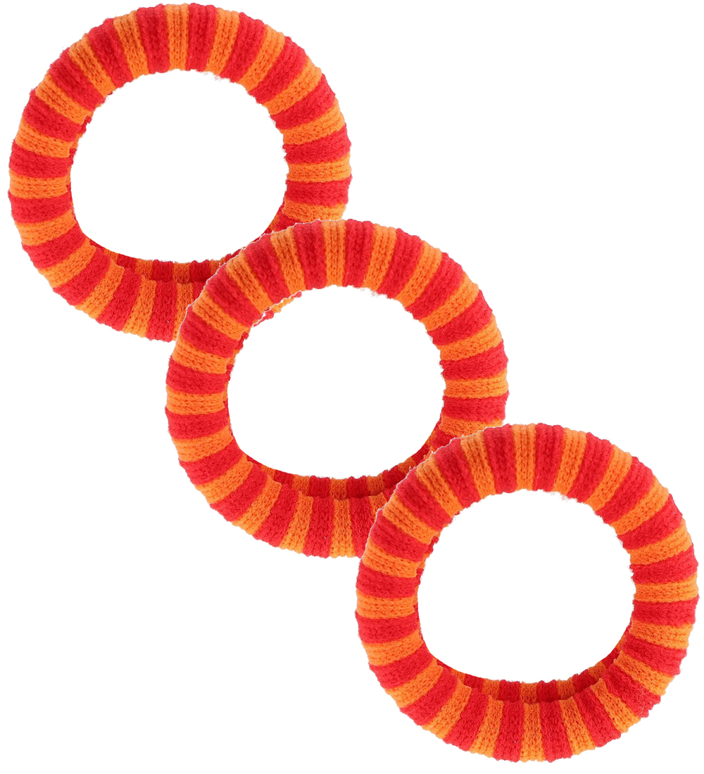 Elastique à Cheveux By Stær - 3 Pack - Ea - Orange/Rouge Rayures - By Stær - UneTaille - Accessoire de Coiffure