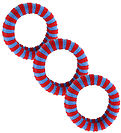 By Stær Hair Tie - 3-Pack - Ea - Red/Blue Striped