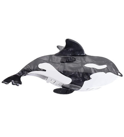 By Stær Hair Clip - Whale - 14x5 cm - Black/White